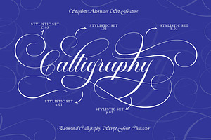 Elemental Calligraphy, a Script Font by IM Studio