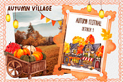 Autumn Village. Hand draw watercolor, an Object Illustration by ma_i_vi (Thumbnail 9 of 9)