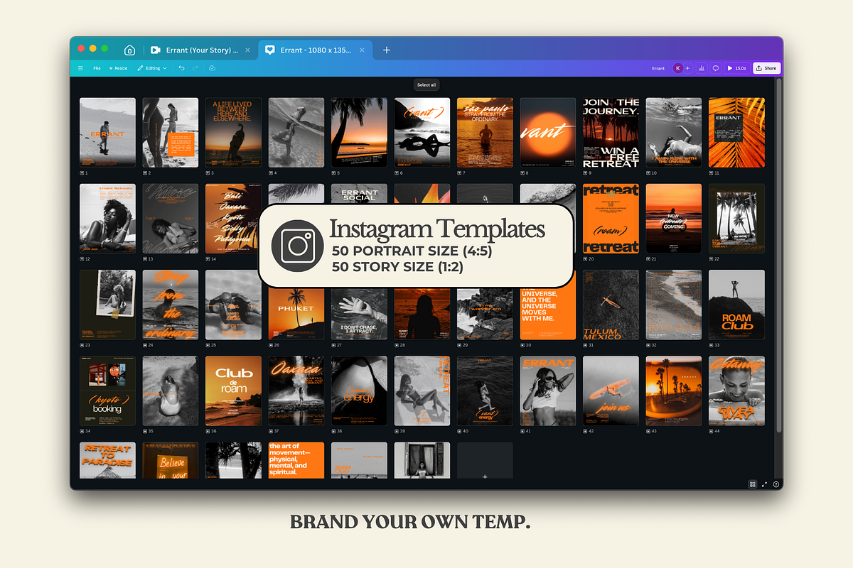 BEACHY TRAVEL INSTAGRAM TEMPLATES, a Templates & Theme by BYOTstudios (Photo 3 of 11)
