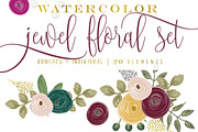 Jewel tone watercolor floral clipart, an Illustration by Freshmint Paperie (Thumbnail 3 of 3)