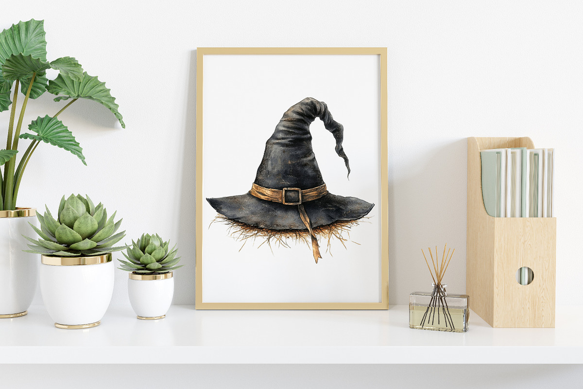 Watercolor Antique Halloween Clipart, an Illustration by Canvas Craft (Photo 6 of 7)
