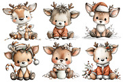 Whimsical Christmas Deer Clipart, an Illustration by Pixels.Craft (Thumbnail 5 of 6)