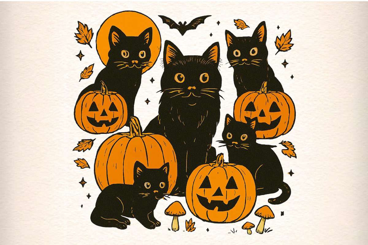 Black Cat Pumpkin Png, an Illustration by Craft Nest (Photo 1 of 6)