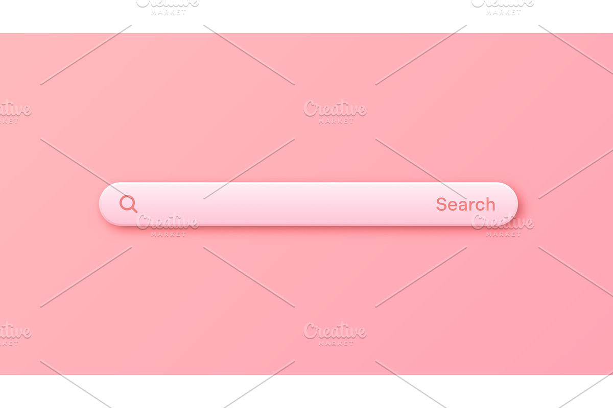 Colorful 3d search bar template, an Object Illustration by 32pixels