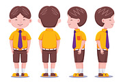 Cute Kids Boy Student Vector Pack, an Object Graphic by MEDZ (Thumbnail 8 of 13)
