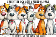 Valentine Dog Best Friend Clipart, an Illustration by OK Design (Thumbnail 1 of 6)