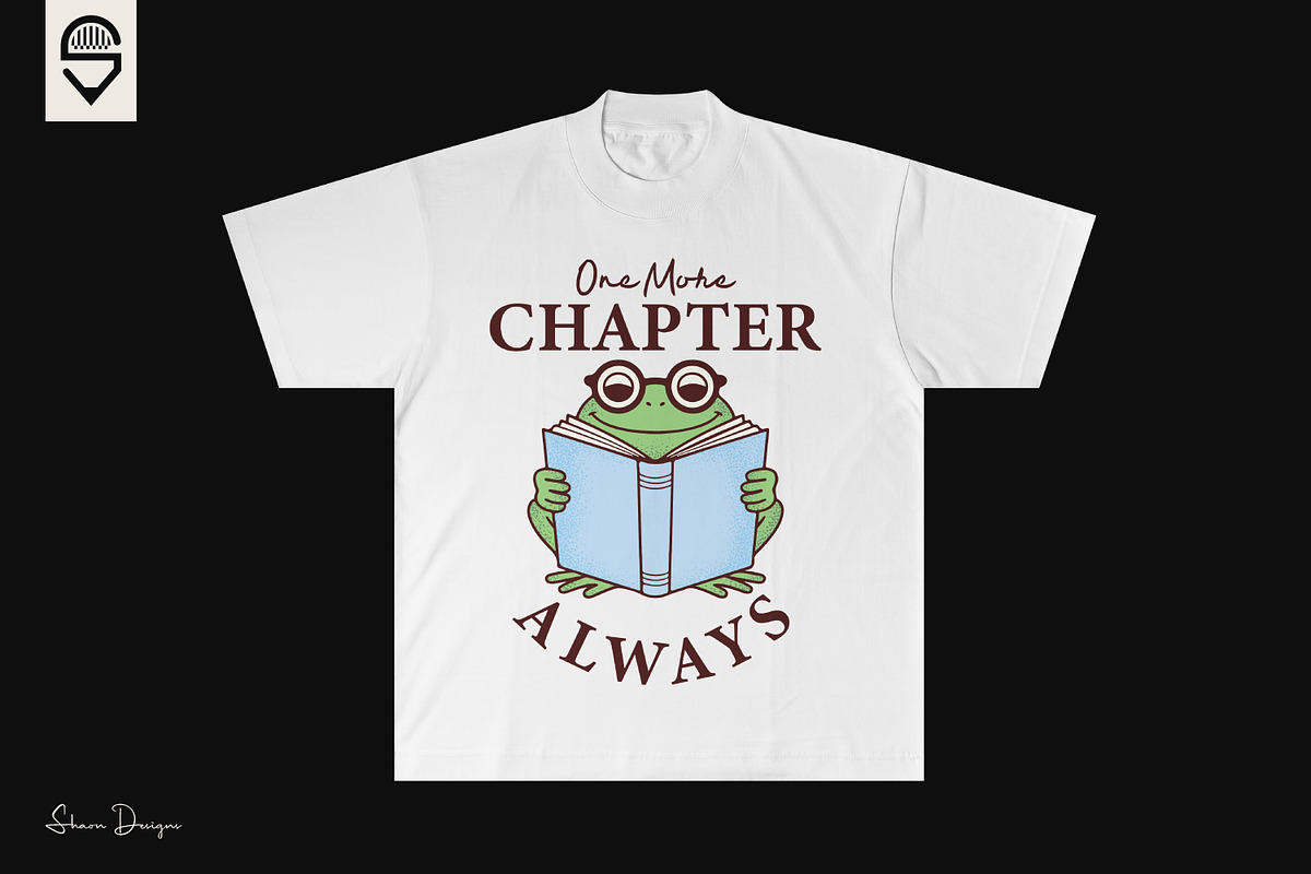 Cute frog reading a book, t-shirt, an Animal Illustration by shaondesigns (Photo 2 of 4)