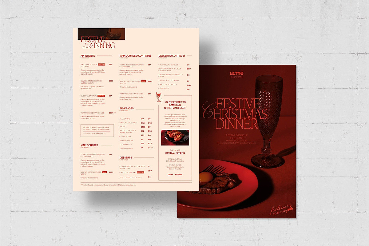 Christmas Menu Template, a Flyer Template by BrandPacks (Photo 5 of 5)
