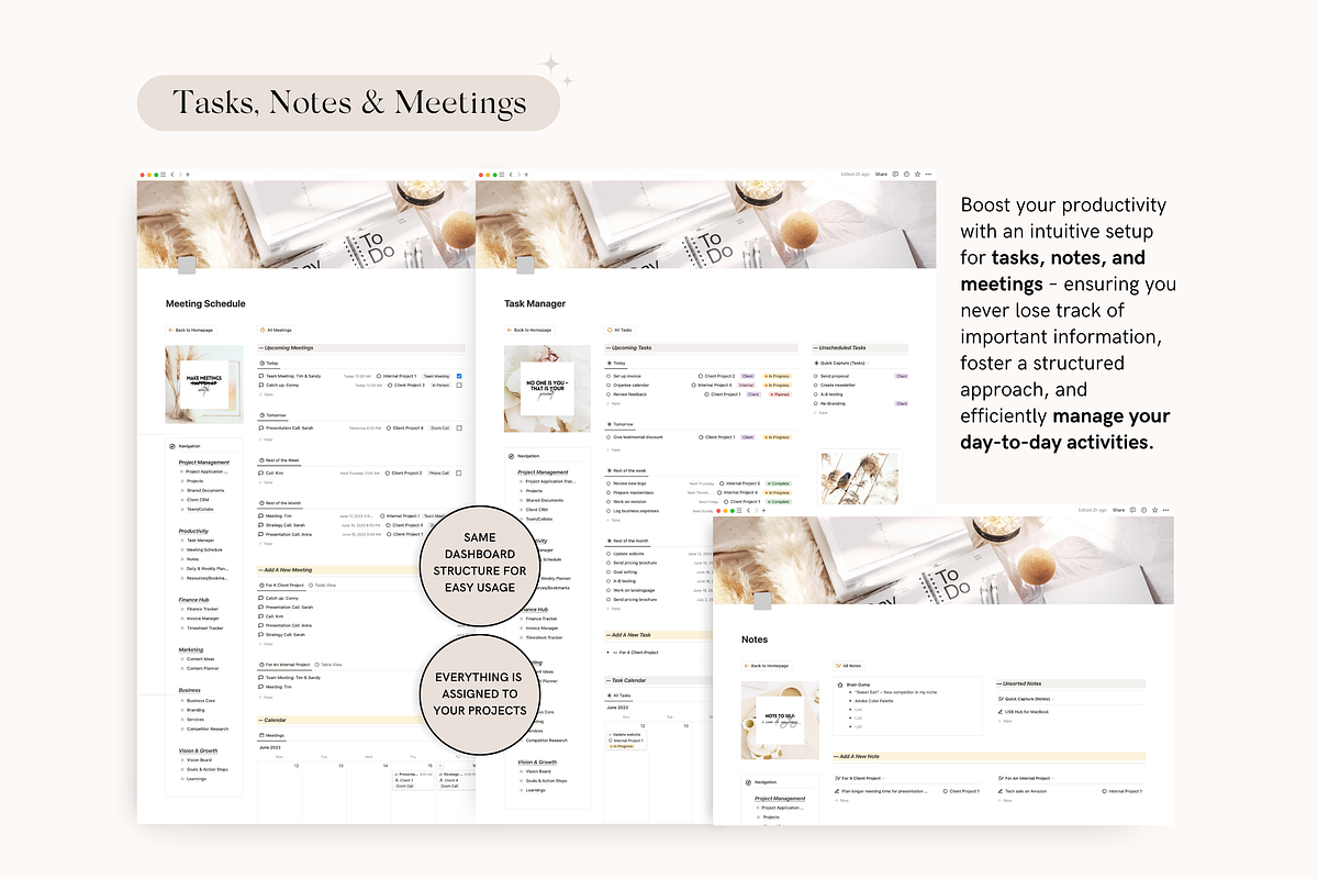 Notion Freelancer Business Planner, a Stationery Template by TheCoastlineStudio (Photo 5 of 10)