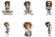 Whimsical Nurse Girl Clipart Bundle, a Seasonal Illustration by CreationArt (Thumbnail 4 of 5)