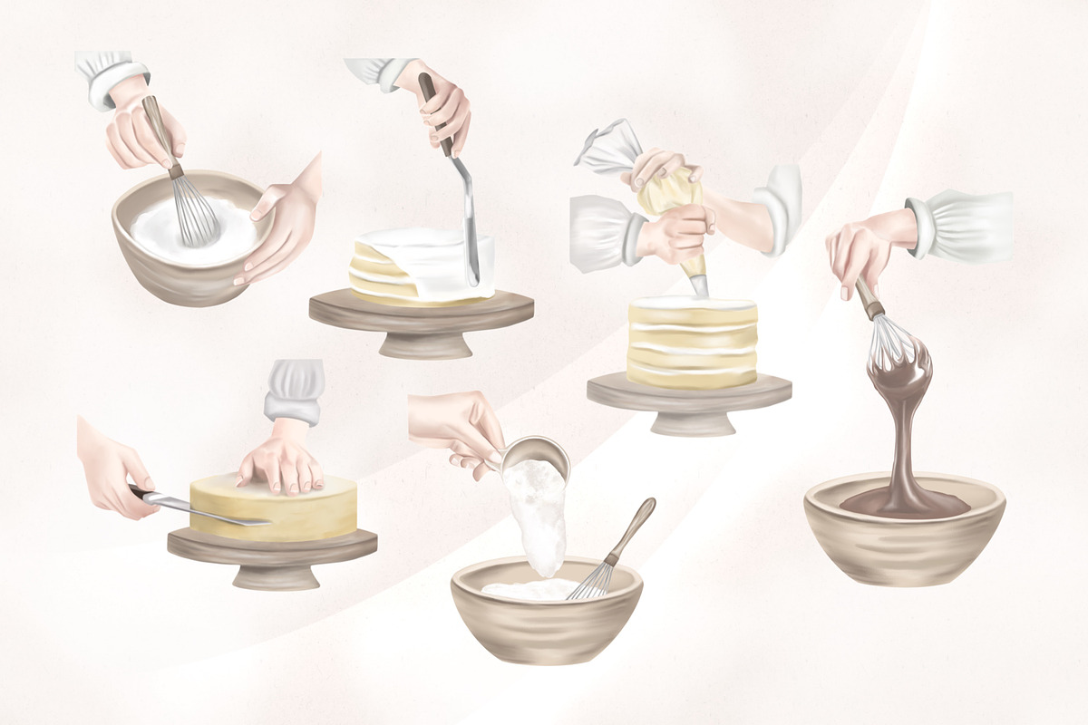 Cake Baking, a Food Illustration by Rachel Art Studio (Photo 2 of 7)