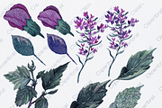 Twilight Tropical Watercolor Floral, an Illustration by ClipartBrat Graphics (Thumbnail 3 of 5)