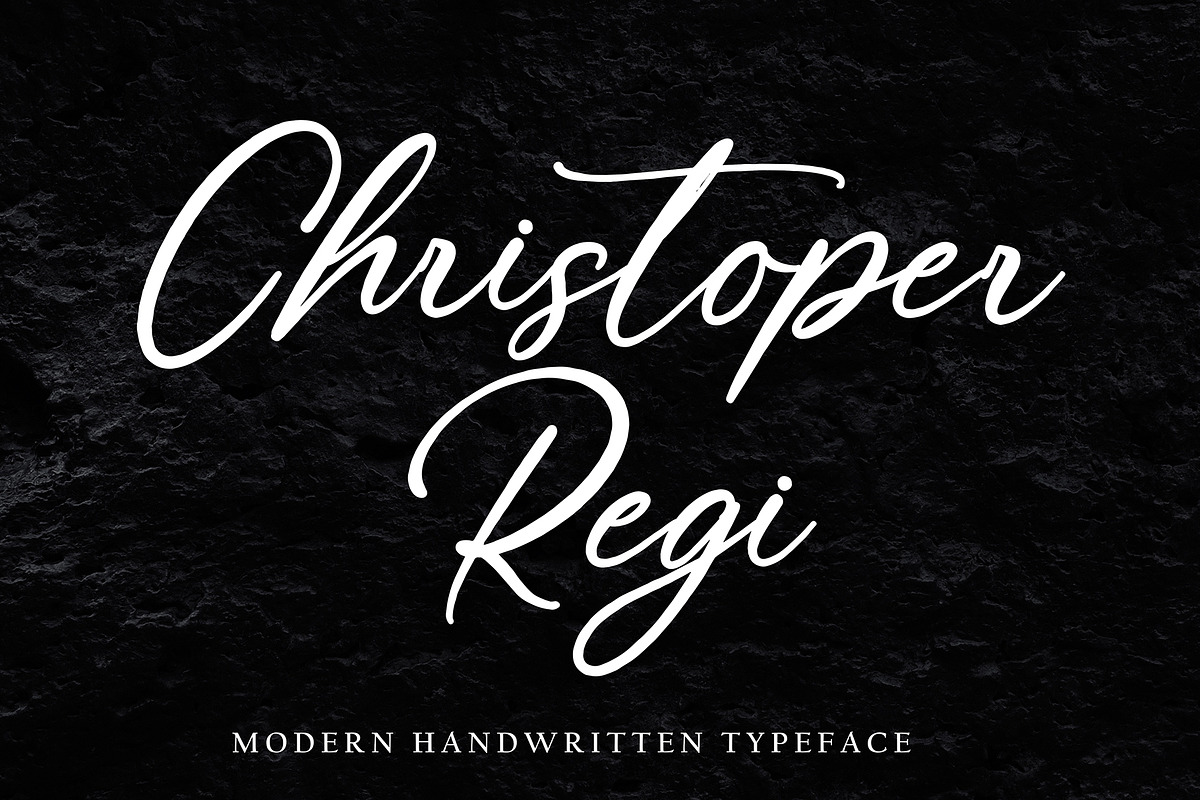Christoper Regi, a Handwritten Font by HaKi Studio (Photo 1 of 5)