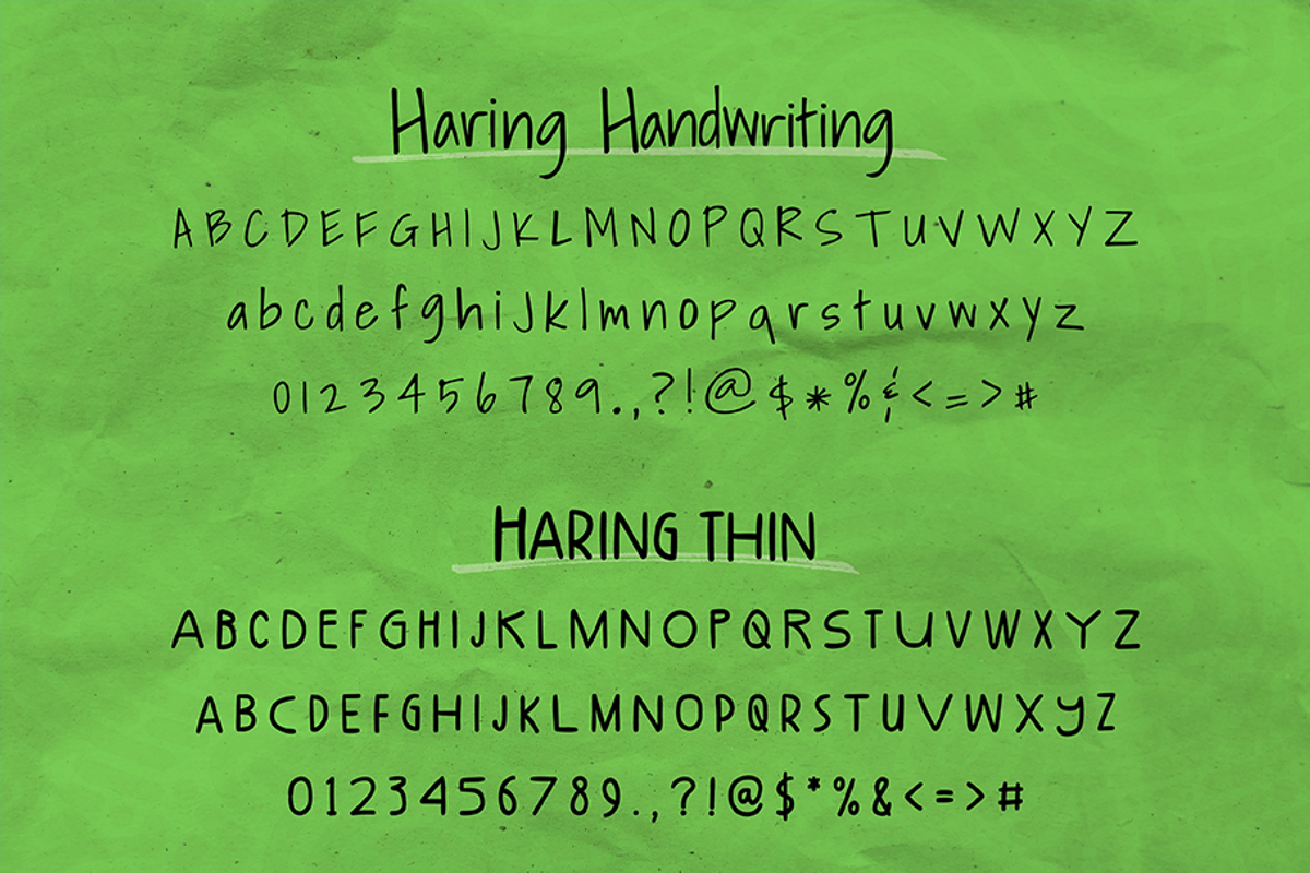 Haring Font Family, a Font by Zelly Design Co. (Photo 6 of 6)