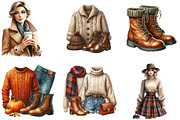 Watercolor Autumn Fashion Clipart, an Illustration by cherrydesign (Thumbnail 3 of 3)