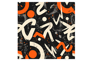 energetic black orange pattern, an Illustration by Stock-Smart-Start