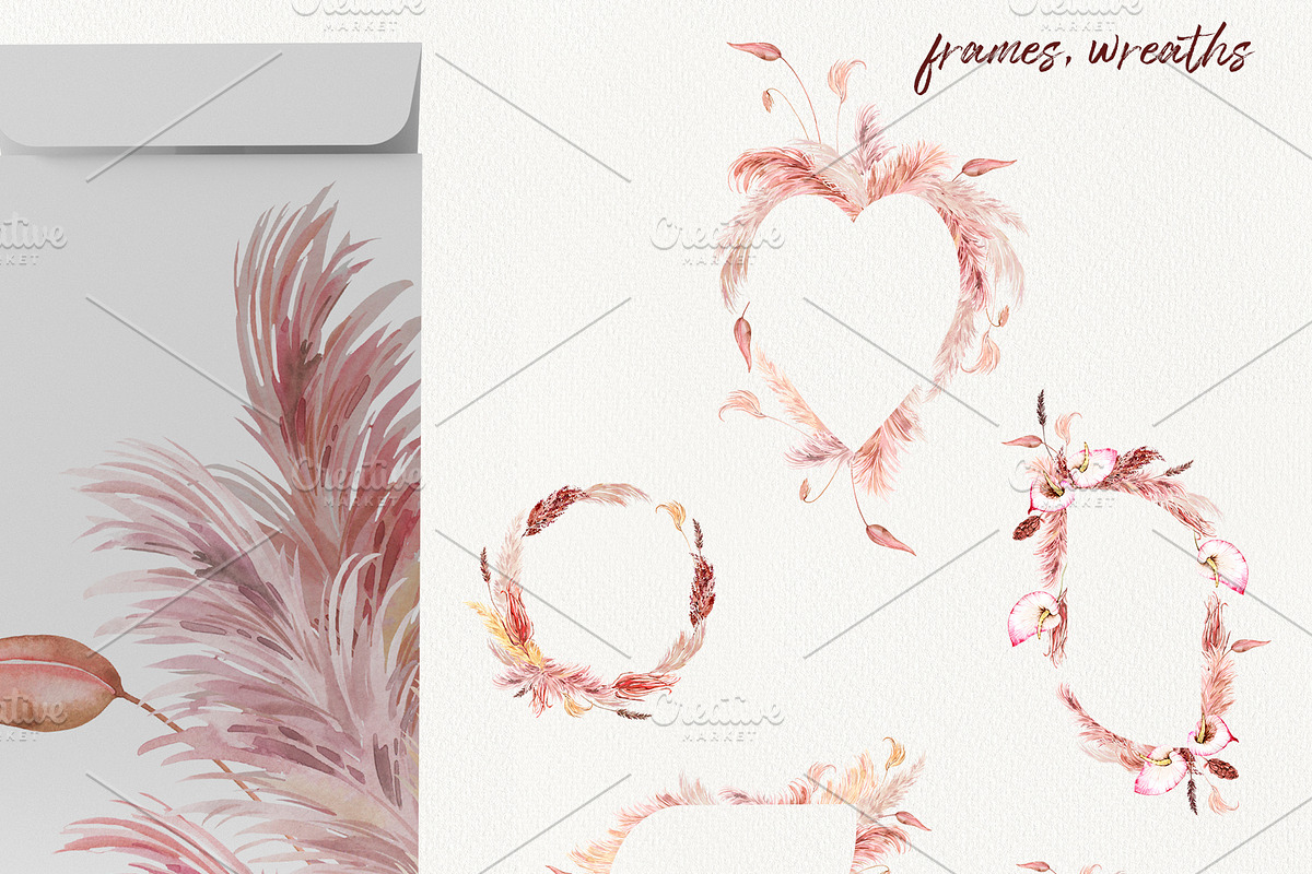 Romantic Pampas Grass Collection, a Decorative Illustration by TanyaOak (Photo 5 of 7)