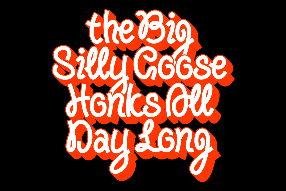 Silly Goose Script Font, a Script Font by Tom Gordon Design (Photo 5 of 5)