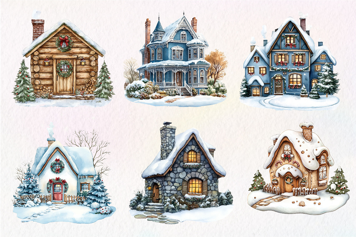 Christmas Winter Residence Clipart, an Illustration by Dream Creation (Photo 3 of 6)