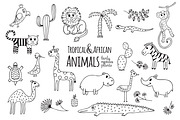 Set tropical & African animals, an Animal Illustration by EvgeniaV (Thumbnail 2 of 5)