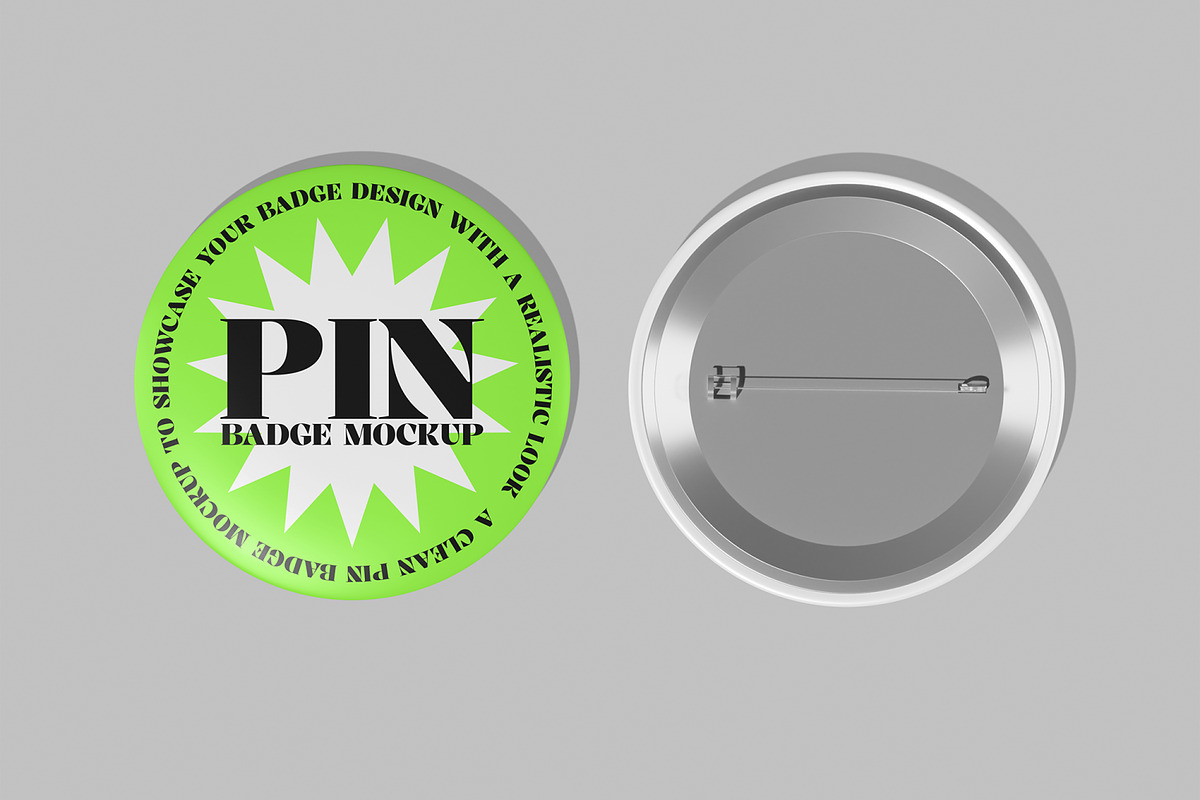 Pin Badge Mockup, a Merchandise Mockup by Unerispace (Photo 2 of 5)