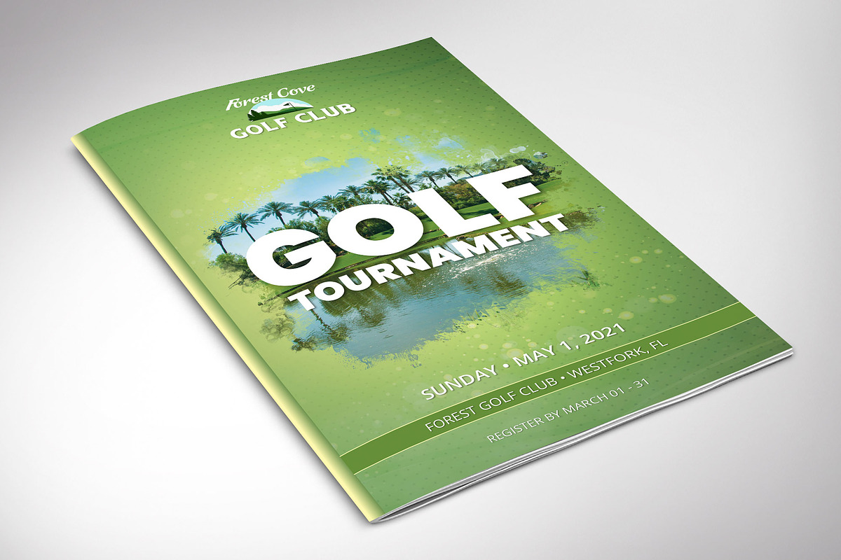 Golf Tournament Bi-fold Brochure, a Brochure Template by Four C Graphic (Photo 3 of 10)