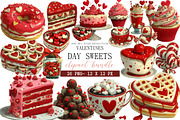 Valentine’s Day Sweets Clipart, an Illustration by DreamArtGraphic (Thumbnail 1 of 4)