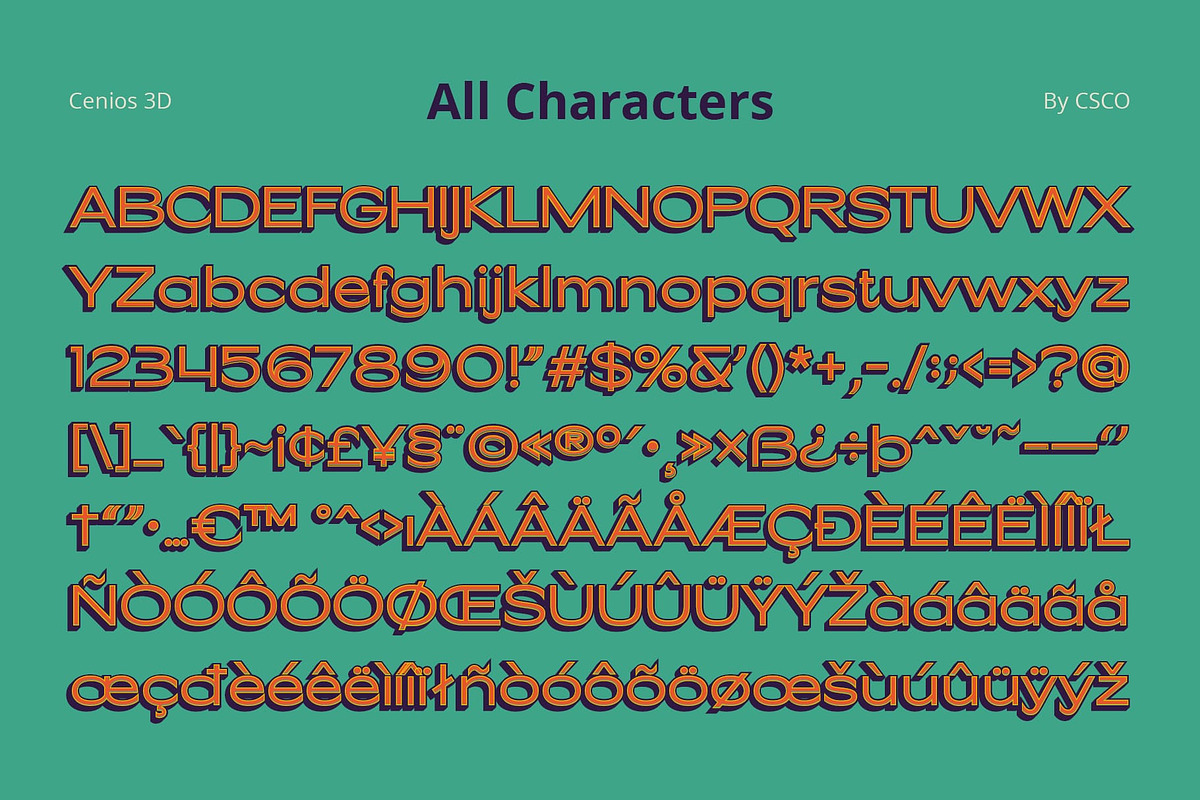 Cenios 3D, a Sans Serif Font by Craft Supply Co. (Photo 7 of 8)