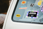 Car Stickers Creation Mockups, a Mockup by Luuqas Design (Thumbnail 3 of 7)