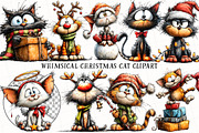Whimsical Christmas Cat Clipart, an Illustration by OK Design (Thumbnail 3 of 6)