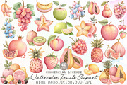 Watercolor Fruits Clipart, an Illustration by Sublimation Artist (Thumbnail 1 of 6)