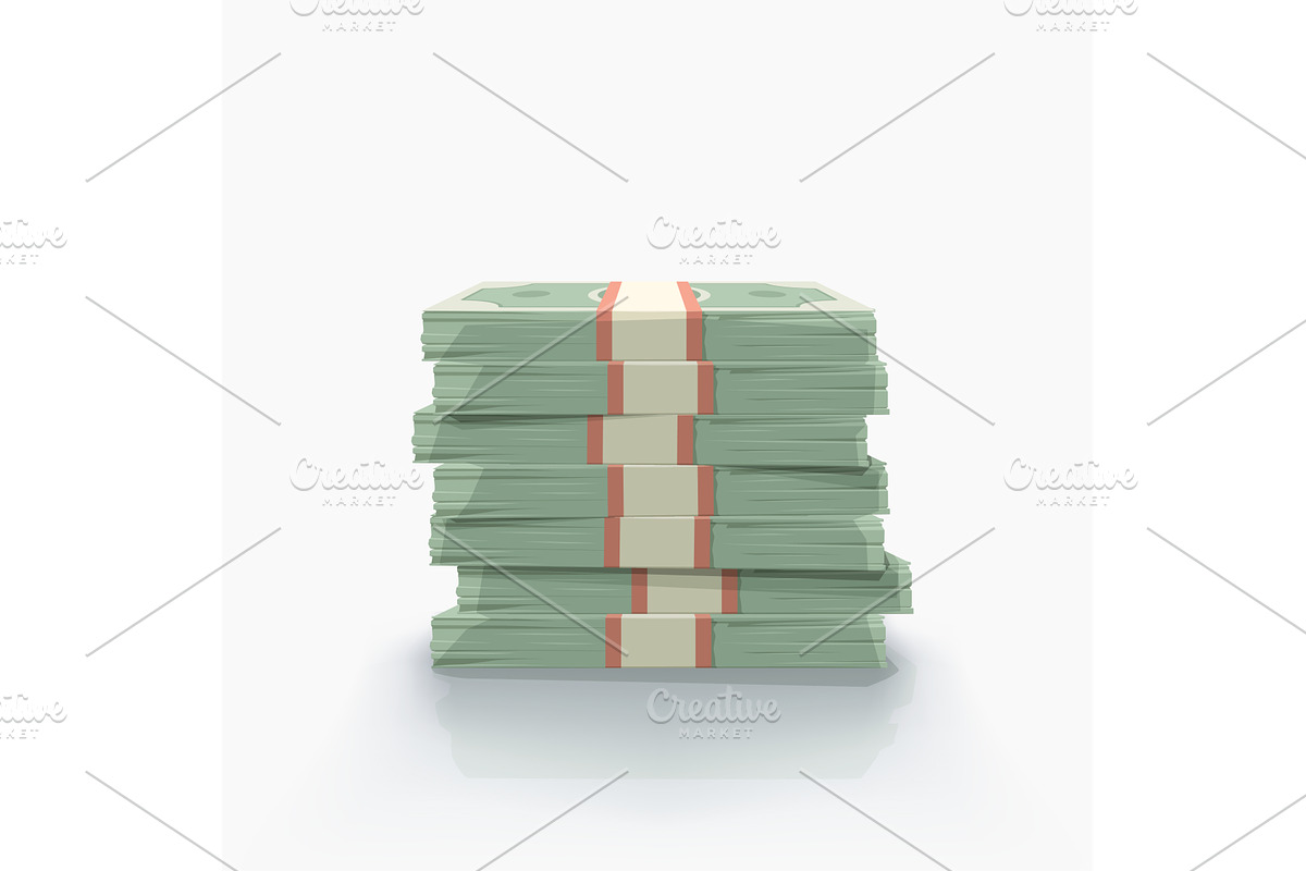 high stack of money on white back, a Finance Illustration by IfH