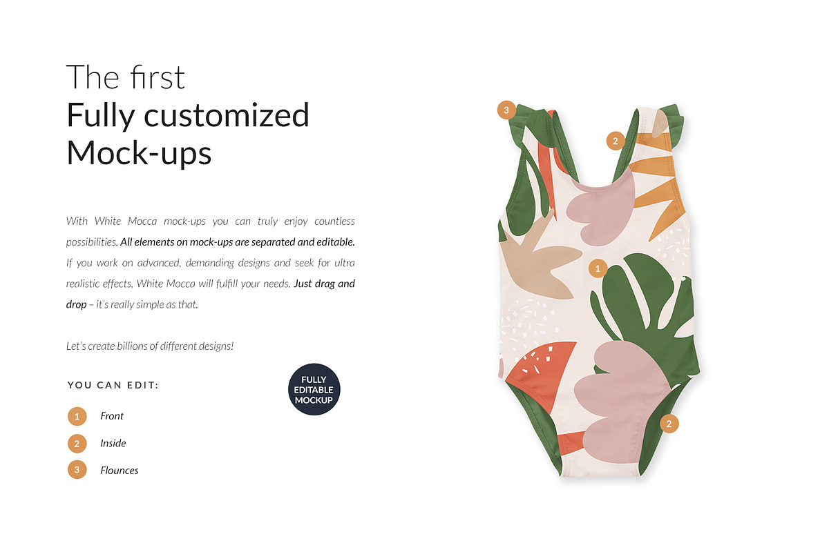 Baby Swimsuit 5xMock-ups, a Print Template by Mocca Mockups Store (Photo 2 of 5)