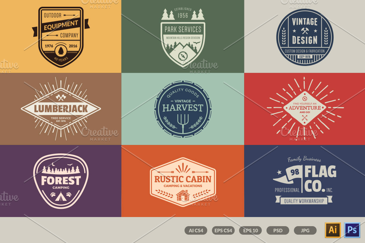 Vintage Logo Graphics & Badges preview 3