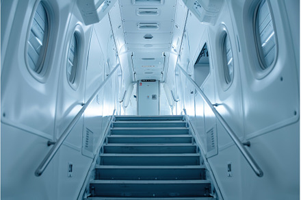 Stairway leading to upper deck of, a Transportation Photo by Ylivdesign