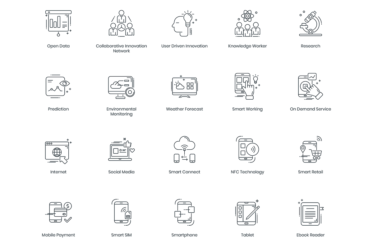 88 Smart Technology Line Icons, an Outline Icon by Flat Icons (Photo 5 of 6)