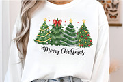 Watercolor Merry Christmas Tree PNG, an Illustration by SinaCreation (Thumbnail 3 of 7)