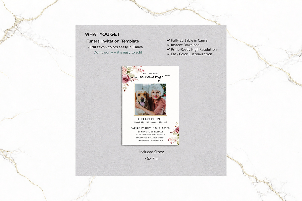 Funeral Invitation Canva FR008, an Invitation Template by TyphoonStudio (Photo 2 of 7)