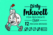Dirty Inkwell ProCreate Brushes, a Brush Add-On by Crusoe Design Co. (Thumbnail 1 of 6)