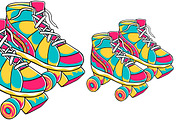 Roller Skates (90's Vibe) Vector, an Object Graphic by MEDZ (Thumbnail 3 of 3)