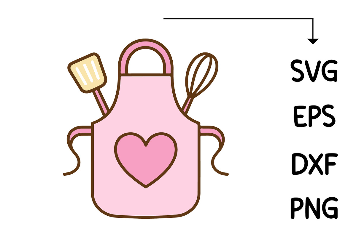 Cute Mom Kitchen Apron SVG, an Object Graphic by Creative Art (Photo 2 of 6)