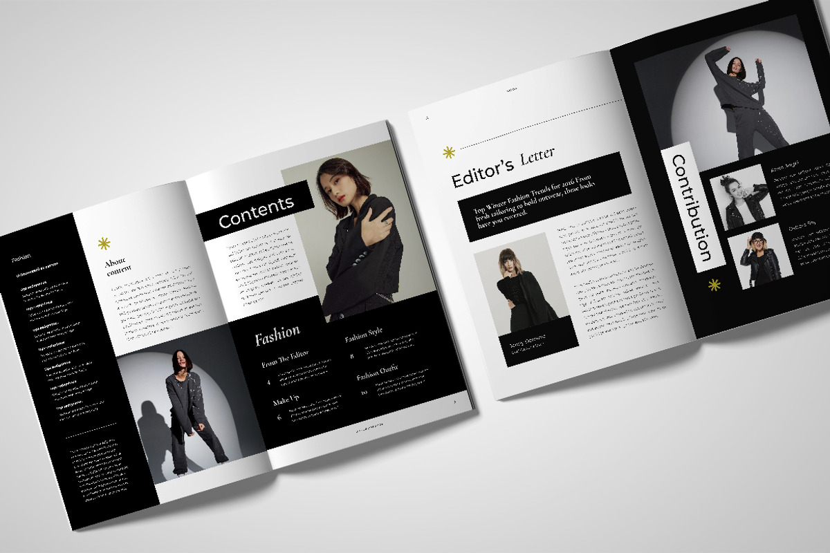 Black White Fashion Magazine Templat, a Magazine Template by UICreative (Photo 2 of 4)