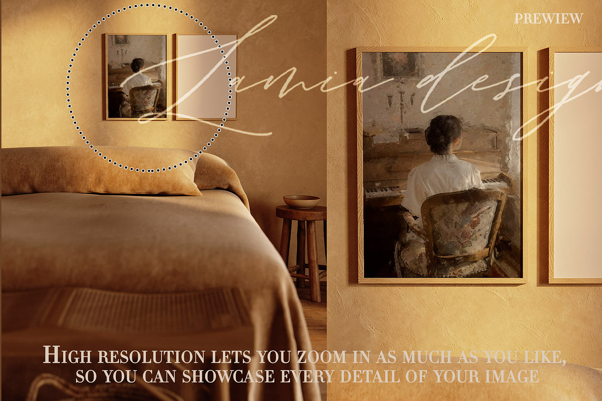 Sunlight Bedroom Art Frame Mockup, a Household Mockup by LAMIA DESIGN (Photo 14 of 18)