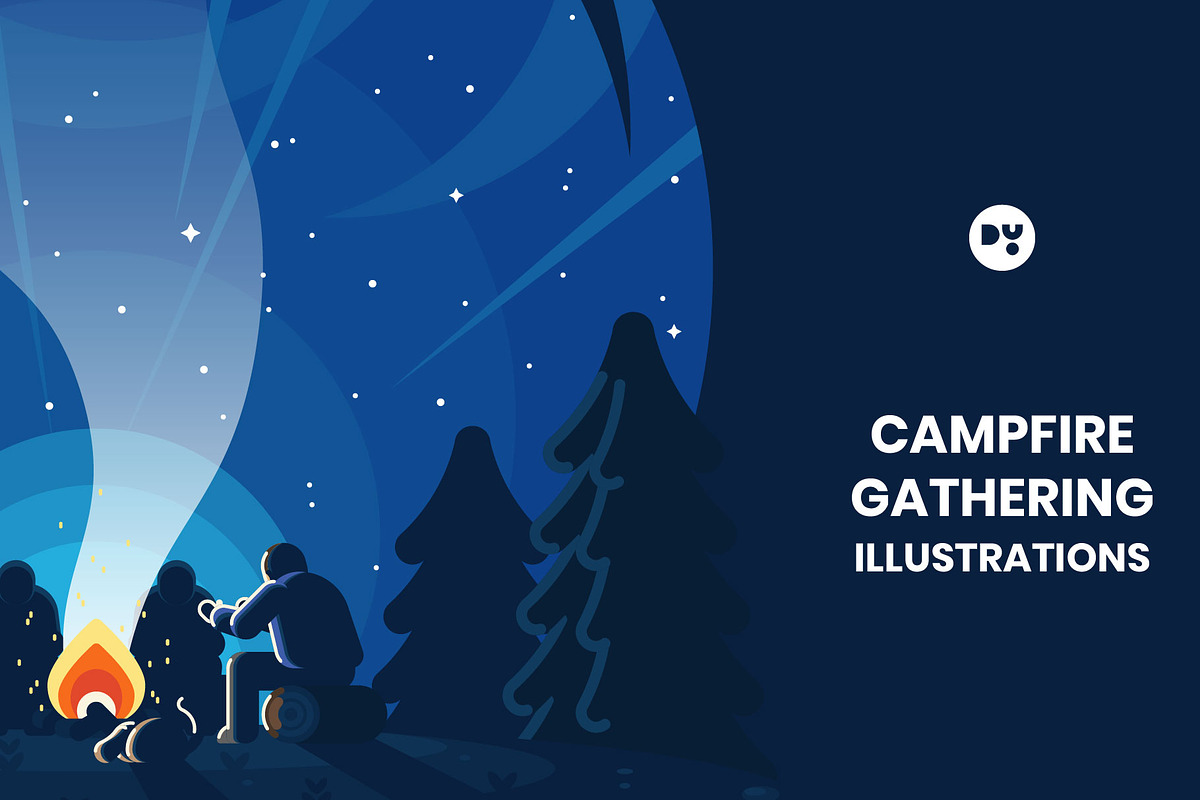 Campfire Gathering, a Decorative Illustration by DailyYouth (Photo 1 of 2)
