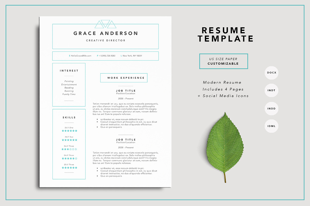 Grace Resume Template - 4 Page, a Resume Template by Desiree Lange (Photo 2 of 7)