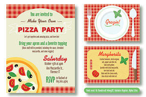 Editable Pizza Party Invitation, an Invitation Template by Oksancia's Surface Design
