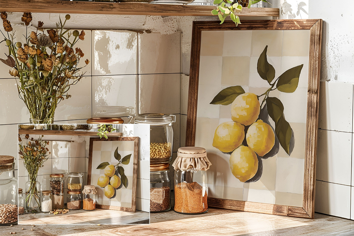 Rustic A4 Frame Mockup FR-KI-01, a Household Mockup by Callistemon Creative (Photo 5 of 8)