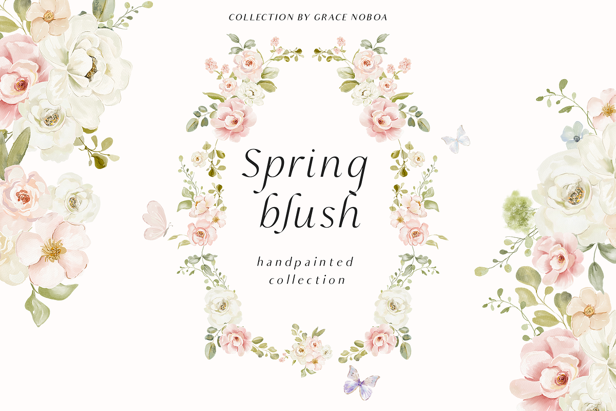 Floral pink watercolor spring pastel, a Decorative Illustration by Grace Noboa Illustrations (Photo 6 of 10)
