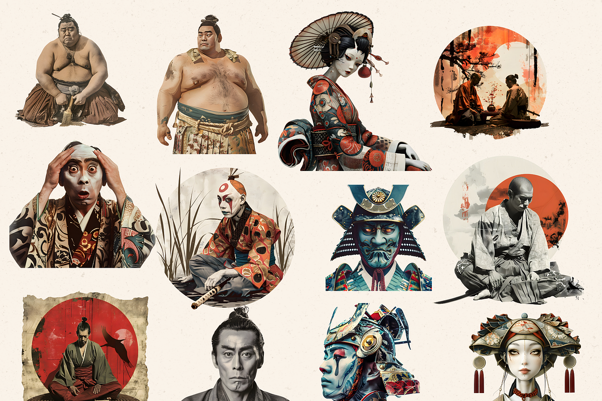 SURREAL EDO PERIOD CLIPART PACK, a Person Illustration by Daring Digies (Photo 4 of 9)