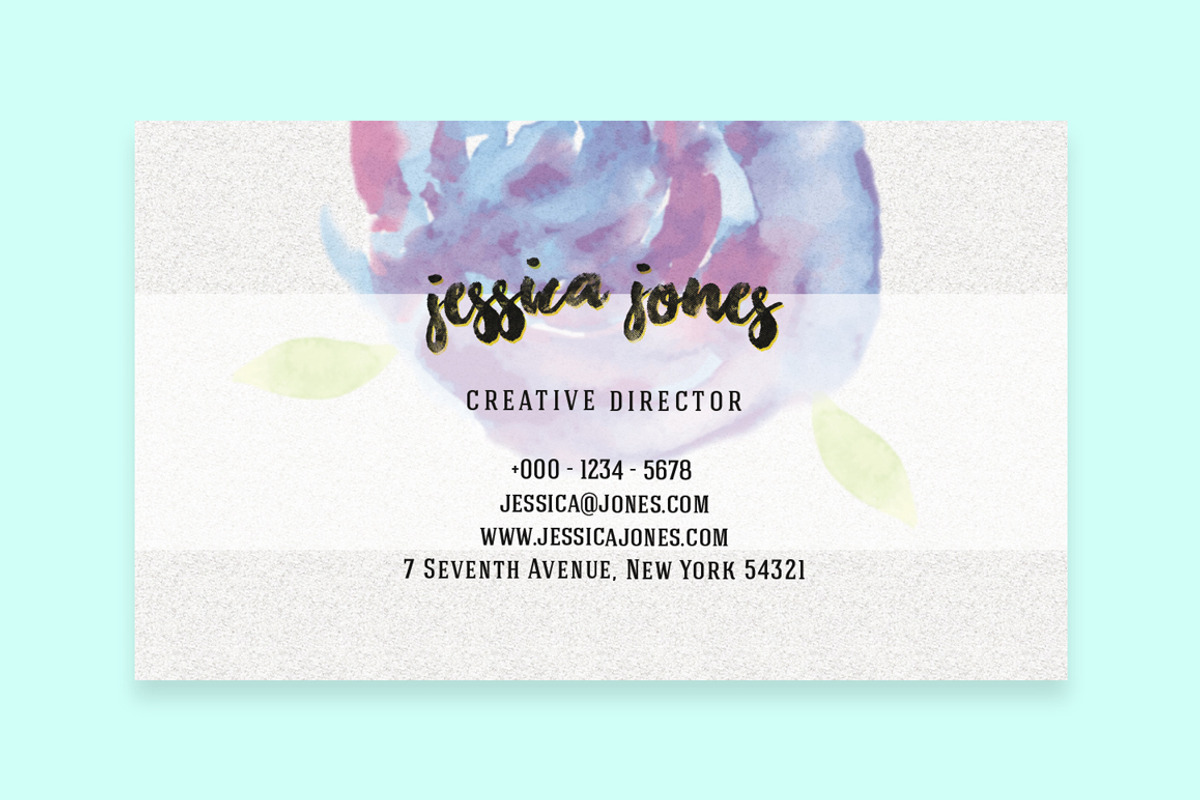 Watercolor Creative Business Card, a Business Card Template by land art (Photo 6 of 10)